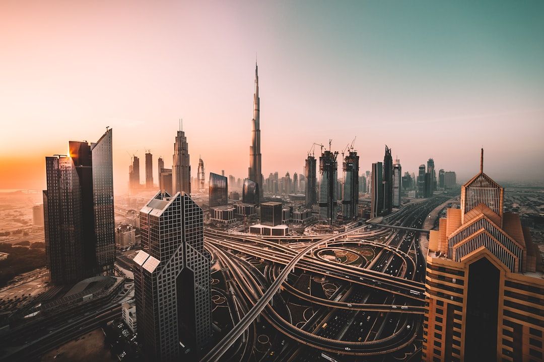 burj khalifa dubai view sunset skyline landscape