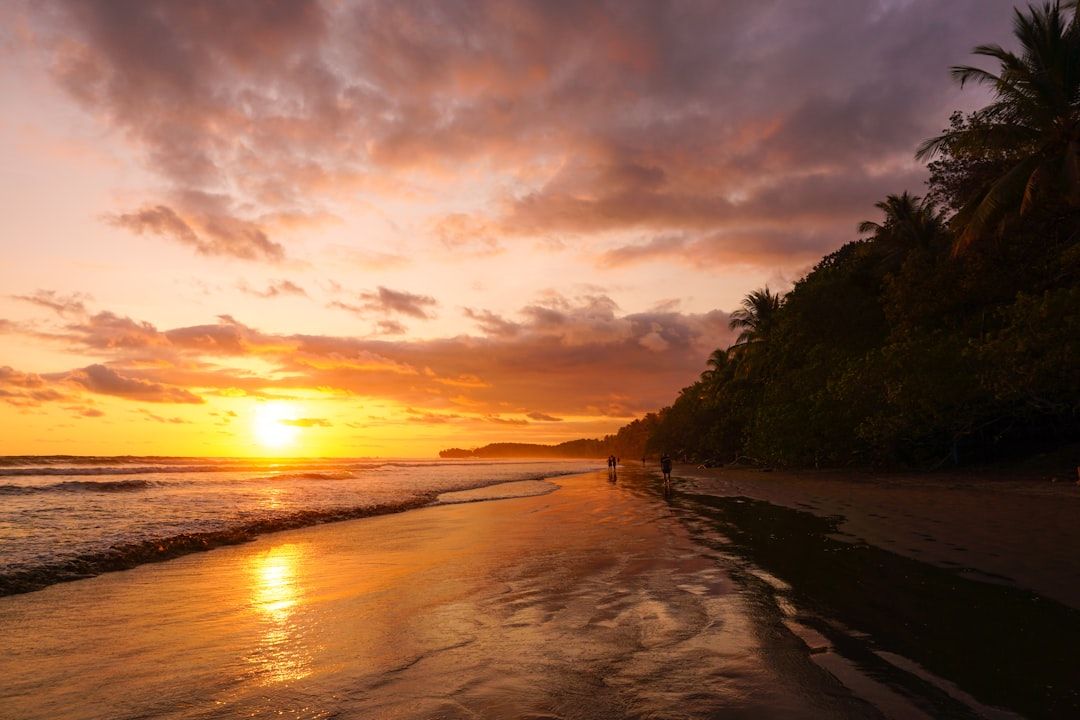 A colorful sunset over the ocean in Costa Rica